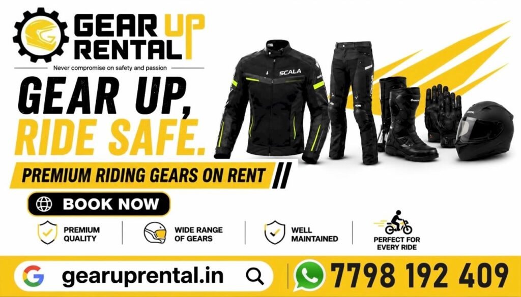 Riding gear on rent in Pune including helmet jacket pants gloves and boots